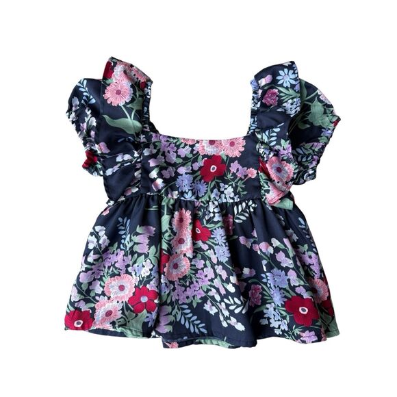 Janie And Jack Floral Puff Sleeve Top Size 3T Girls - Picture 5 of 9